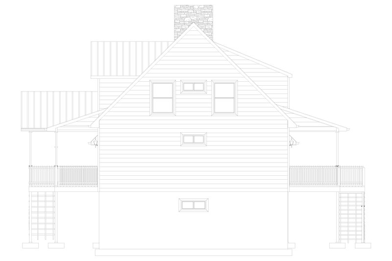 House Blueprint - Exterior - Other Elevation 2 for Cabin House Plan #1060-190 - 4 bed, 2.5 bath