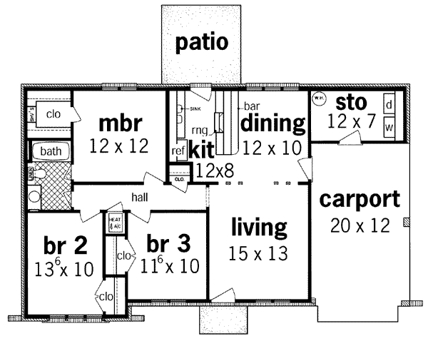 Home Plan - European Floor Plan - Main Floor Plan #45-182
