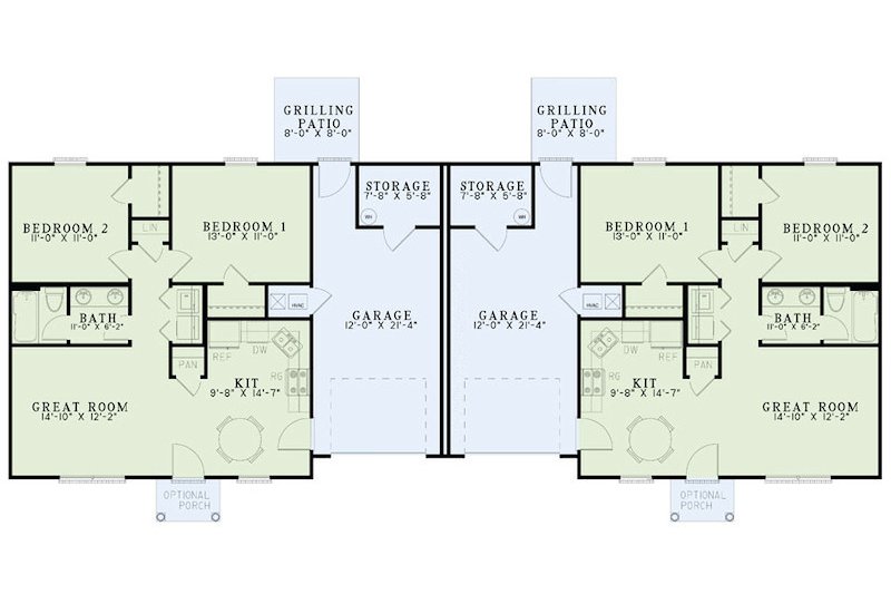 House Plan Design - Floor Plan - Main Floor for Traditional House Plan #17-2405 - 2 bed, 1 bath