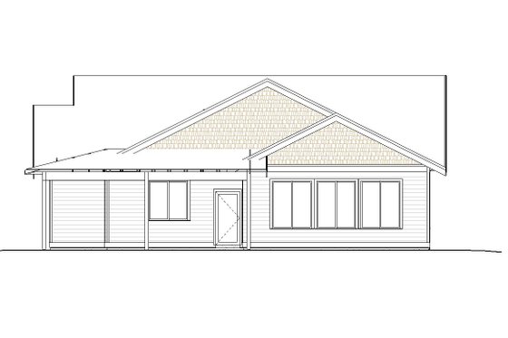 Exterior - Rear Elevation for Craftsman House Plan #895-98 - 3 bed, 2 bath