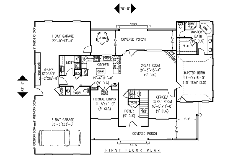 House Plan Design - Floor Plan - Main Floor for Country House Plan #11-226 - 4 bed, 2.5 bath