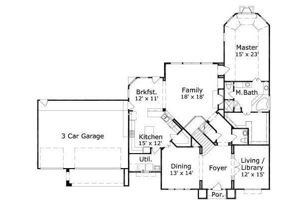 European Floor Plan - Main Floor Plan #411-258