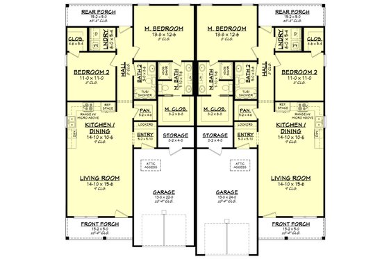 Floor Plan - Main Floor for Traditional House Plan #430-350 - 4 bed, 4 bath