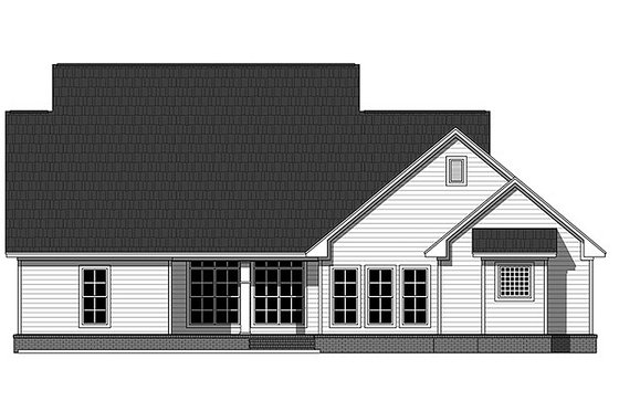 Exterior - Rear Elevation for Country House Plan #21-320 - 4 bed, 2.5 bath