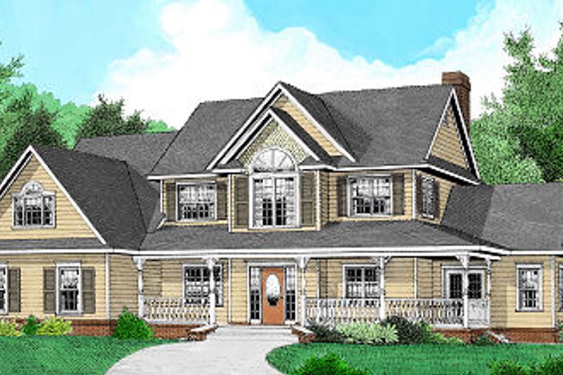 Architectural House Design - Country Exterior - Front Elevation Plan #11-225