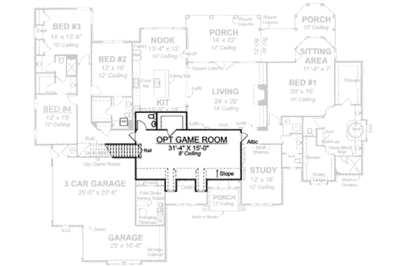 Home Plan - Floor Plan - Upper Floor for European House Plan #20-1680 - 4 bed, 4 bath