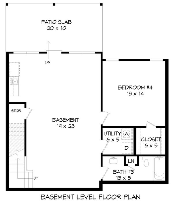 Country Floor Plan - Lower Floor Plan #932-392