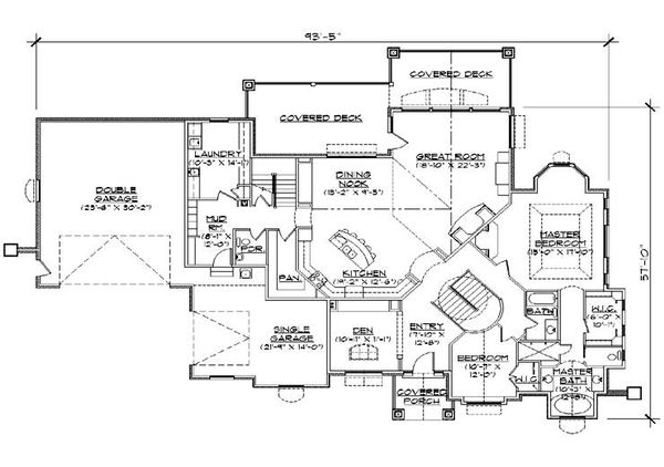 House Plan Design - European Floor Plan - Main Floor Plan #5-459