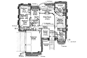 Floor Plan - Main Floor for European House Plan #310-816 - 4 bed, 3 bath