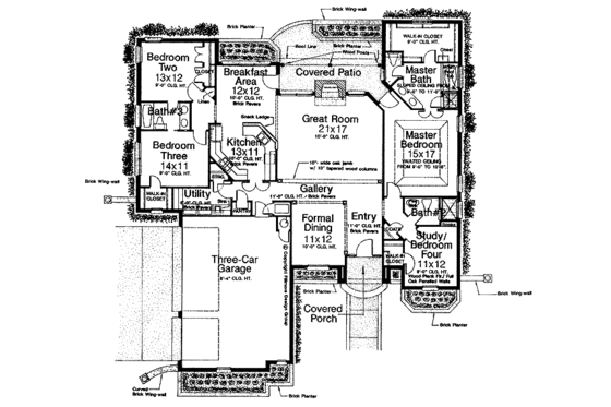 Floor Plan - Main Floor for European House Plan #310-816 - 4 bed, 3 bath