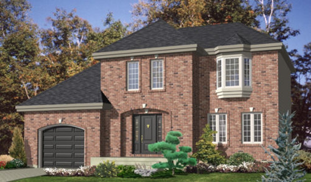 Exterior - Front Elevation 2 for European House Plan #138-262 - 3 bed, 1.5 bath