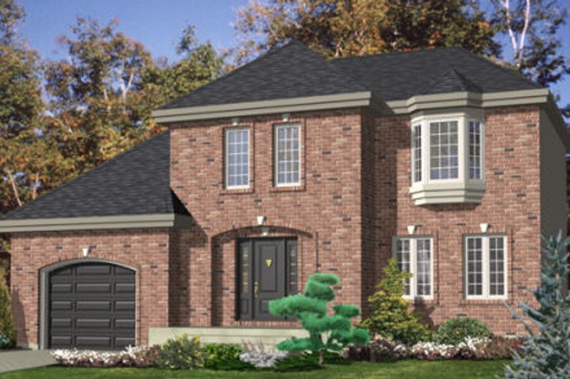 Exterior - Front Elevation 2 for European House Plan #138-262 - 3 bed, 1.5 bath