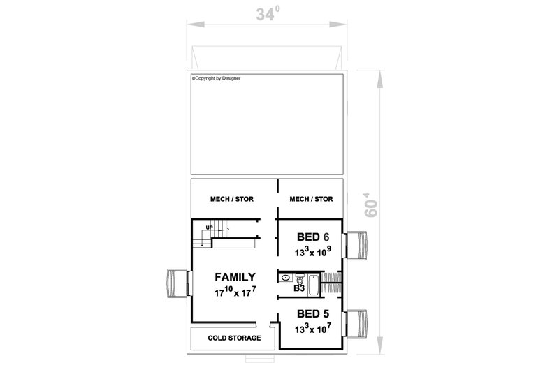 Dream House Plan - Floor Plan - Lower Floor for Traditional House Plan #20-2527 - 6 bed, 3.5 bath