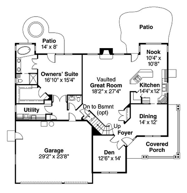 Dream House Plan - Floor Plan - Main Floor Plan #124-342