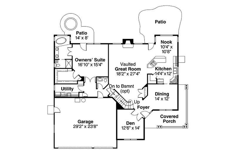 Home Plan - Floor Plan - Main Floor House Plan #124-342 - 3 bed, 2.5 bath