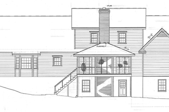 Exterior - Rear Elevation for Country House Plan #10-255 - 3 bed, 3.5 bath