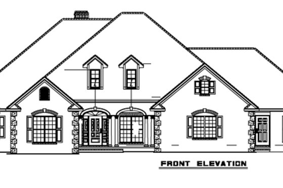 Exterior - Other Elevation for European House Plan #17-2167 - 5 bed, 4 bath