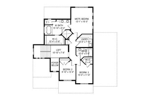 Floor Plan - Upper Floor for Traditional House Plan #920-92 - 4 bed, 3.5 bath