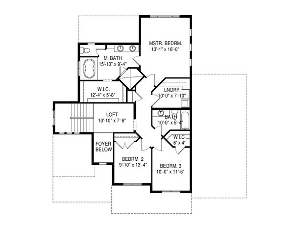 Architectural House Design - Traditional Floor Plan - Upper Floor Plan #920-92