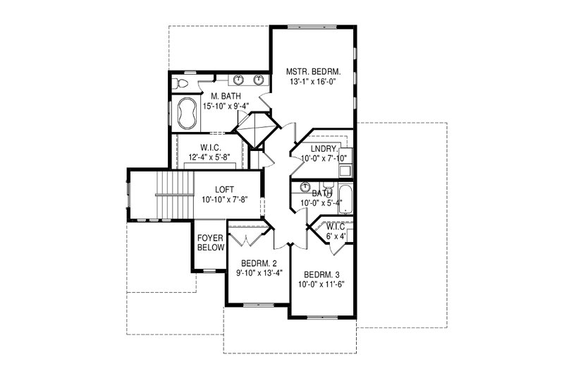 Architectural House Design - Floor Plan - Upper Floor for Traditional House Plan #920-92 - 4 bed, 3.5 bath