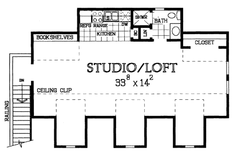 Architectural House Design - Floor Plan - Upper Floor for Traditional House Plan #72-252, 1 bath