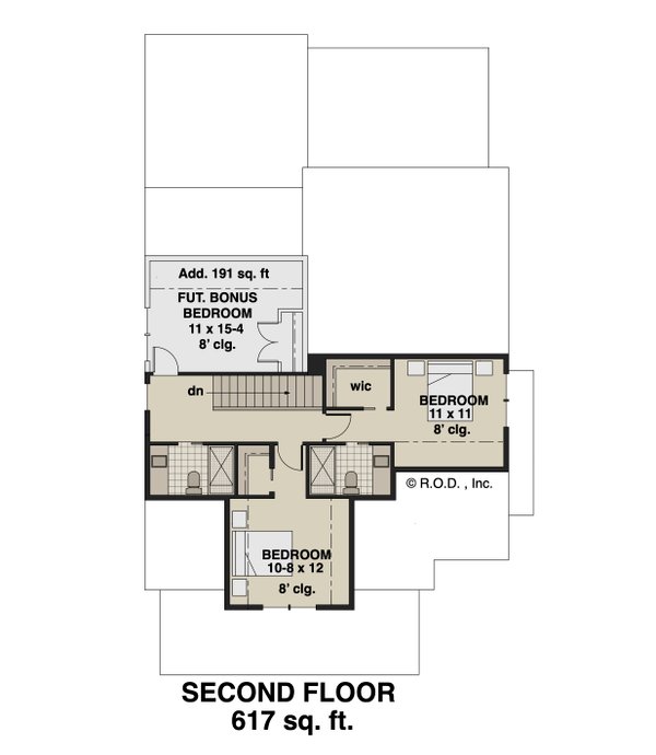 Architectural House Design - Floor Plan - Upper Floor for Farmhouse House Plan #51-1562 - 3 bed, 3.5 bath