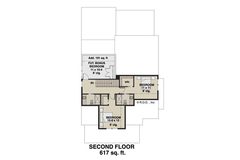 Architectural House Design - Floor Plan - Upper Floor for Farmhouse House Plan #51-1562 - 3 bed, 3.5 bath