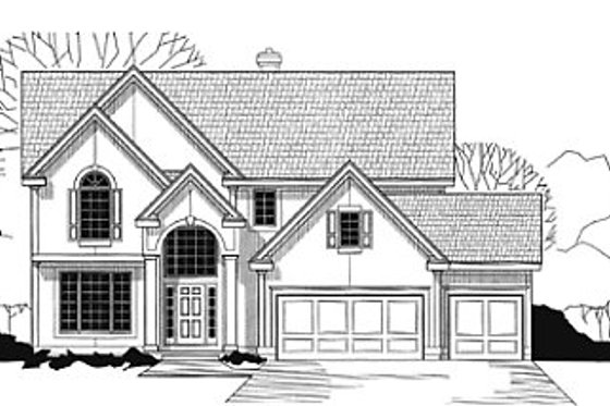 Exterior - Front Elevation for Traditional House Plan #67-167 - 4 bed, 4 bath