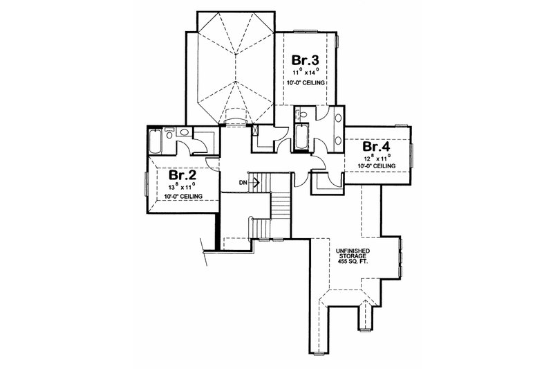 Dream House Plan - Floor Plan - Upper Floor for European House Plan #20-2159 - 4 bed, 4 bath