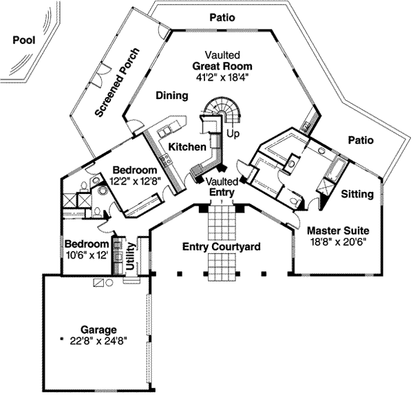 House Plan Design - Ranch Floor Plan - Main Floor Plan #124-425