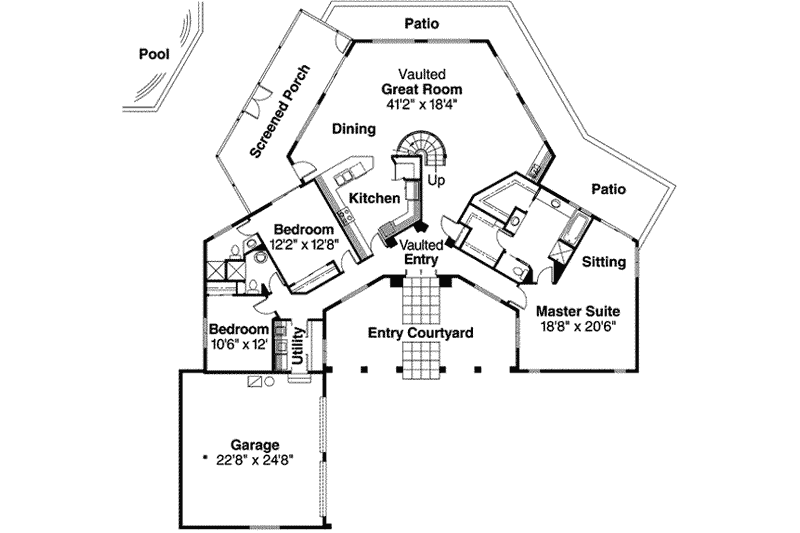 Home Plan - Floor Plan - Main Floor for Ranch House Plan #124-425 - 3 bed, 3 bath