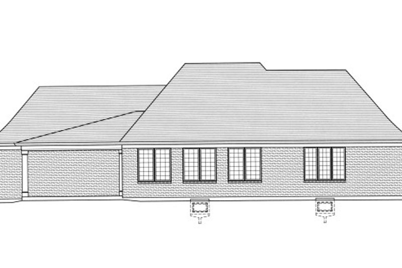 Home Plan - Exterior - Rear Elevation for European House Plan #46-509 - 3 bed, 2 bath