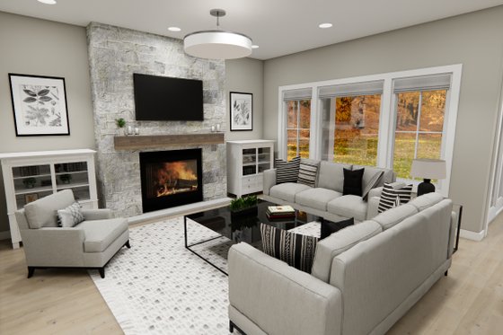Interior - Family Room 1 for Farmhouse House Plan #51-1416 - 4 bed, 4.5 bath