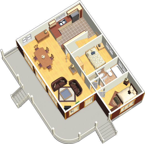 Architectural House Design - Country Floor Plan - Main Floor Plan #25-4526