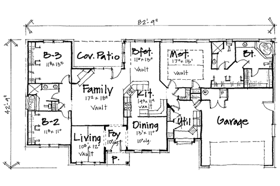 Floor Plan - Main Floor for European House Plan #308-220 - 5 bed, 3 bath