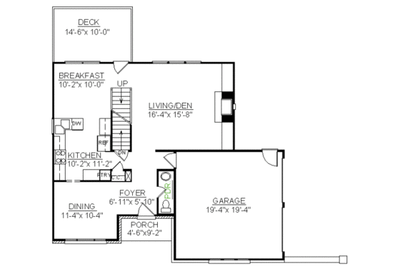 Floor Plan - Main Floor for European House Plan #119-279 - 3 bed, 2.5 bath