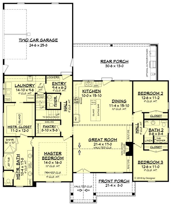 House Blueprint - Farmhouse Floor Plan - Main Floor Plan #430-187