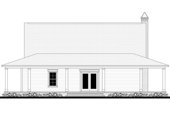 Exterior - Rear Elevation for Country House Plan #430-150 - 3 bed, 2.5 bath