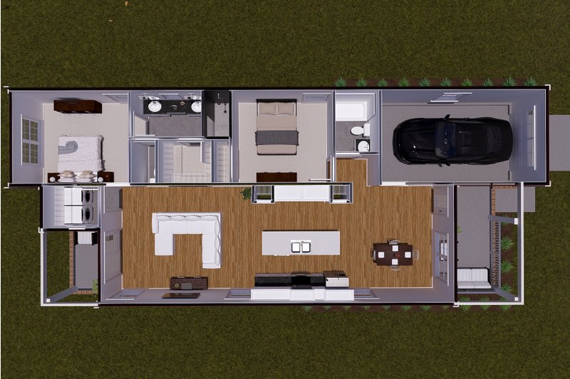 House Blueprint - Floor Plan - Main Floor 1 for Cottage House Plan #513-2316 - 2 bed, 2 bath
