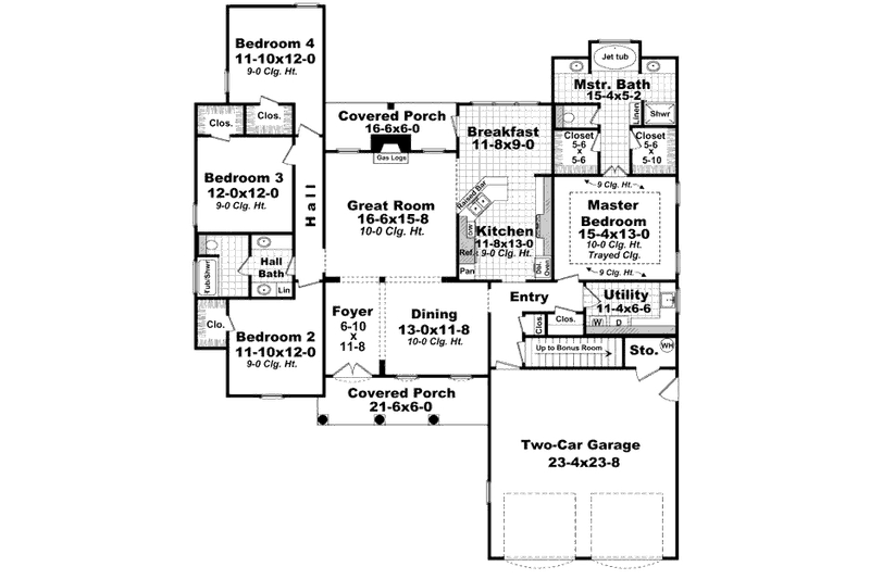 Dream House Plan - Floor Plan - Main Floor for Traditional House Plan #21-316 - 4 bed, 2 bath