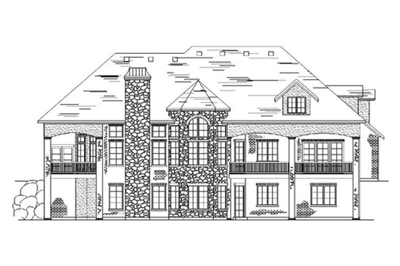 Dream House Plan - Exterior - Rear Elevation for European House Plan #5-212 - 4 bed, 2.5 bath