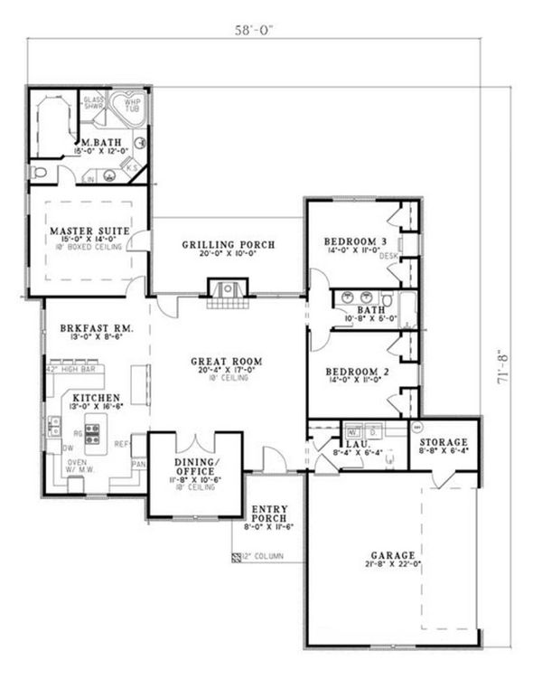 Traditional Floor Plan - Main Floor Plan #17-2515