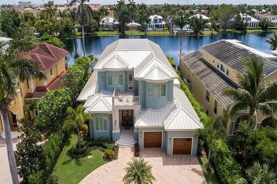 Exterior - Front Elevation for Beach House Plan #548-56 - 5 bed, 5.5 bath