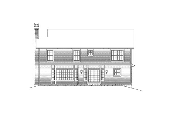 Exterior - Rear Elevation House Plan #57-603 - 3 bed, 2.5 bath