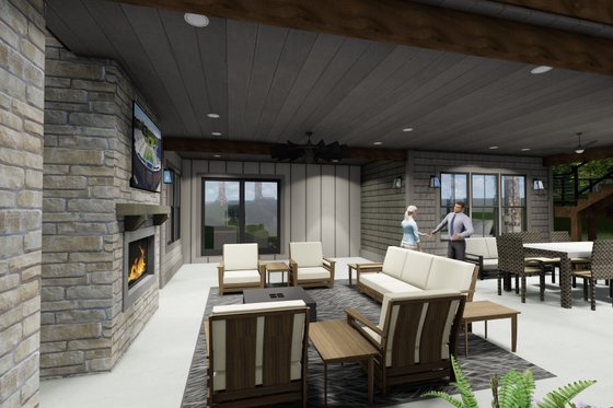 Exterior - Outdoor Living 3 for Traditional House Plan #1069-33 - 2 bed, 2.5 bath