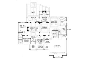 Floor Plan - Main Floor for Ranch House Plan #929-1024 - 3 bed, 2 bath