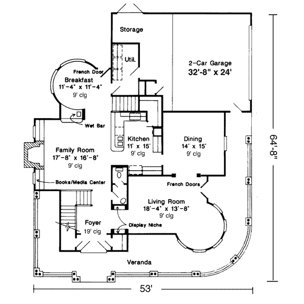 Dream House Plan - Victorian Floor Plan - Main Floor Plan #410-117