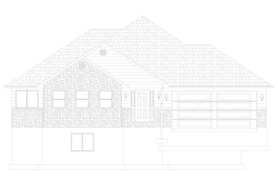 Exterior - Front Elevation 4 for Ranch House Plan #1060-267 - 3 bed, 2 bath