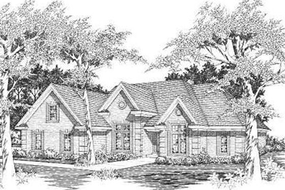 Exterior - Front Elevation for European House Plan #329-266 - 6 bed, 3 bath