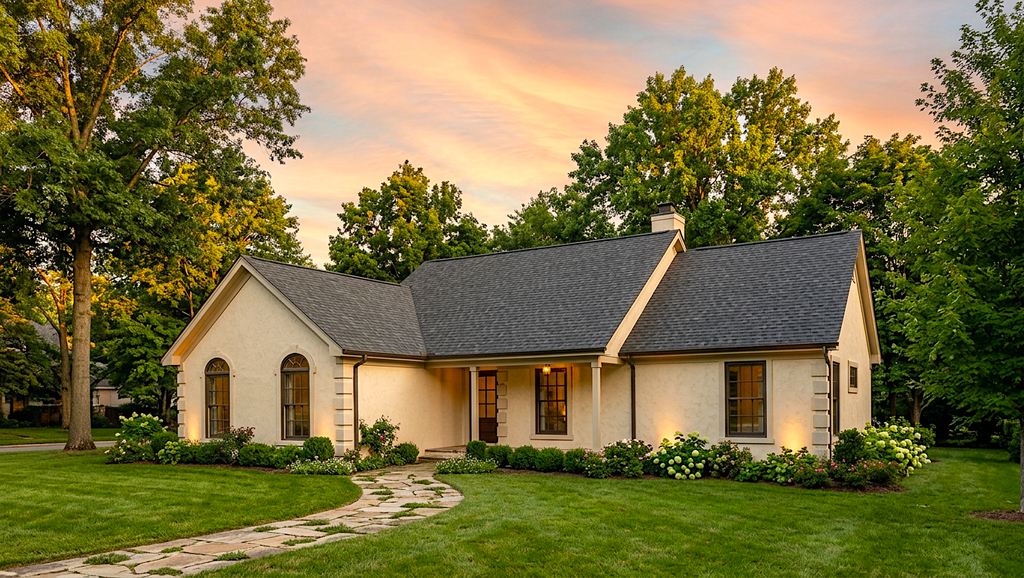 Exterior - Front Elevation 2 for European House Plan #30-318 - 3 bed, 2 bath